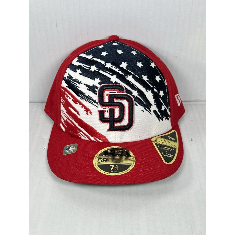 Size 7 3/8 New Era San Diego Padres 4th of July Low Profile 59FIFTY Hat Cap